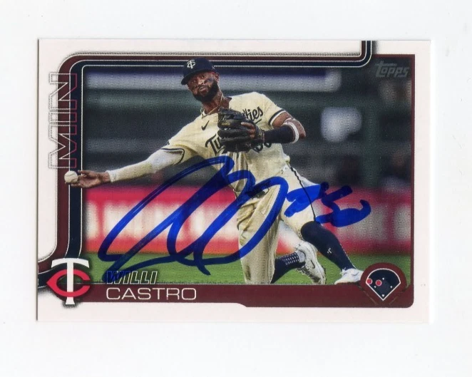 WILLI CASTRO SIGNED AUTOGRAPHED 2025 TOPPS BASEBALL CARD AUTO