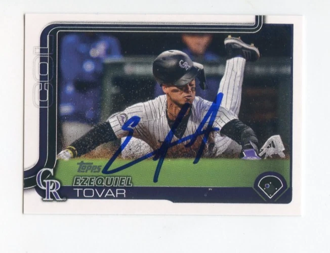 EZEQUIEL TOVAR SIGNED AUTOGRAPHED 2025 TOPPS BASEBALL CARD AUTO