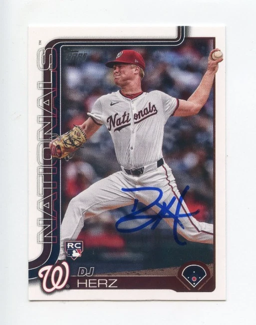 DJ HERZ SIGNED AUTOGRAPHED 2025 TOPPS BASEBALL CARD AUTO