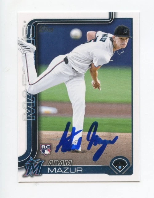 ADAM MAZUR SIGNED AUTOGRAPHED 2025 TOPPS BASEBALL CARD AUTO