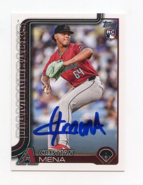 CRISTIAN MENA SIGNED AUTOGRAPHED 2025 TOPPS BASEBALL CARD AUTO