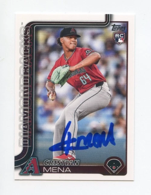 CRISTIAN MENA SIGNED AUTOGRAPHED 2025 TOPPS BASEBALL CARD AUTO