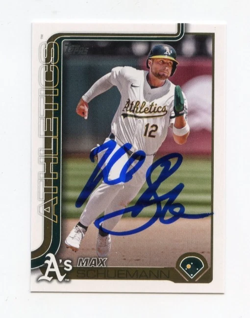 MAX SCHUEMANN SIGNED AUTOGRAPHED 2025 TOPPS BASEBALL CARD AUTO