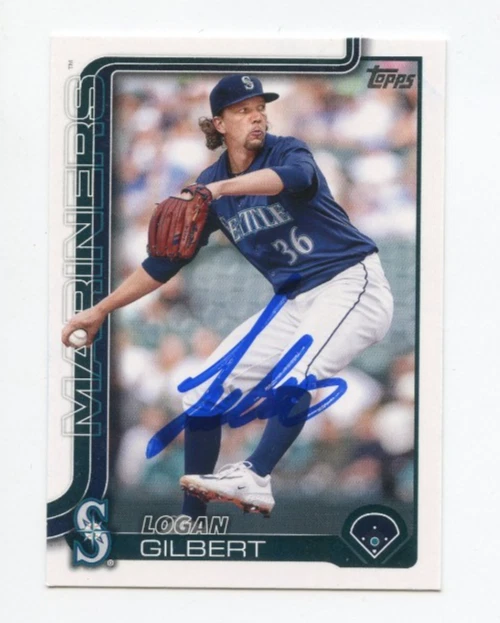 LOGAN GILBERT SIGNED AUTOGRAPHED 2025 TOPPS BASEBALL CARD AUTO