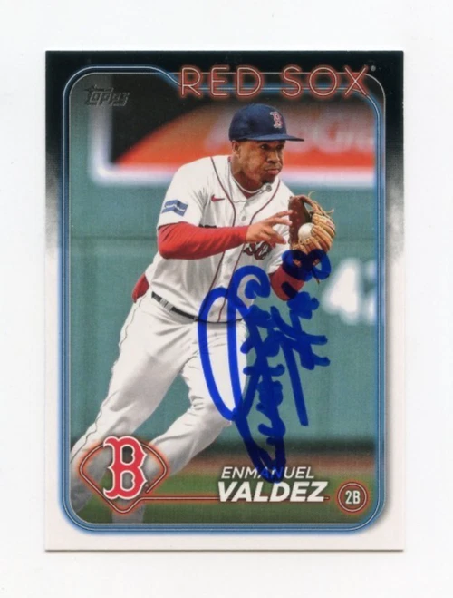 ENMANUEL VALDEZ SIGNED AUTOGRAPHED 2024 TOPPS BASEBALL CARD AUTO