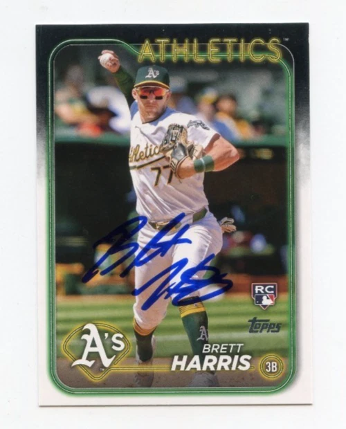 BRETT HARRIS SIGNED AUTOGRAPHED 2024 TOPPS BASEBALL CARD AUTO