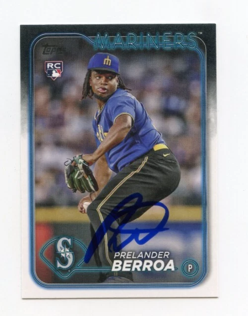 PRELANDER BERROA SIGNED AUTOGRAPHED 2024 TOPPS BASEBALL CARD AUTO