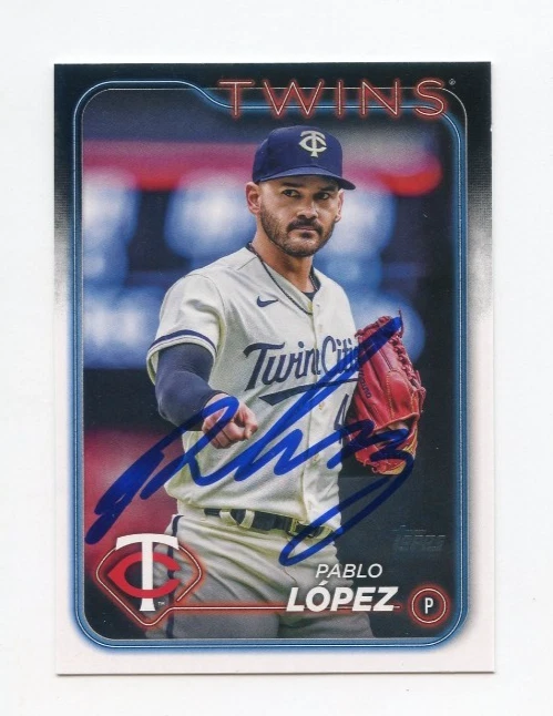 PABLO LOPEZ SIGNED AUTOGRAPHED 2024 TOPPS BASEBALL CARD AUTO
