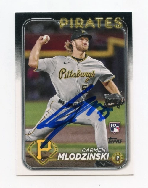CARMEN MLODZINSKI SIGNED AUTOGRAPHED 2024 TOPPS BASEBALL CARD AUTO
