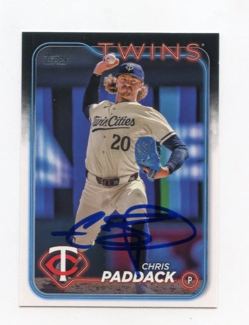 CHRIS PADDACK SIGNED AUTOGRAPHED 2024 TOPPS BASEBALL CARD AUTO