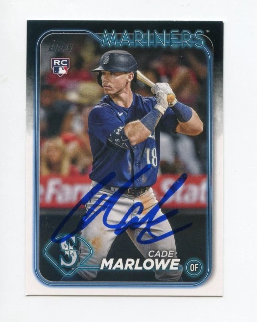 CADE MARLOWE SIGNED AUTOGRAPHED 2024 TOPPS BASEBALL CARD AUTO