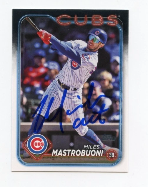 MILES MASTROBUONI SIGNED AUTOGRAPHED 2024 TOPPS BASEBALL CARD AUTO