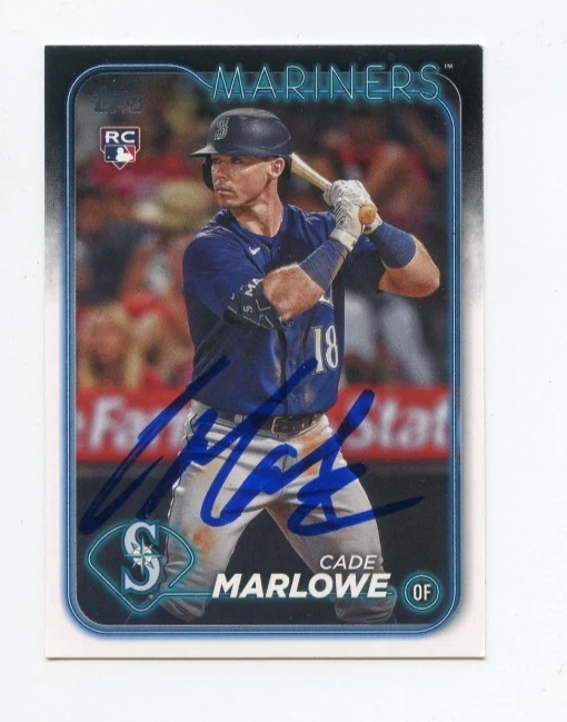 CADE MARLOWE SIGNED AUTOGRAPHED 2024 TOPPS BASEBALL CARD AUTO