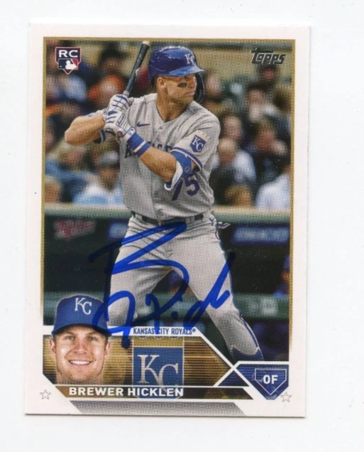 BREWER HICKLEN SIGNED AUTOGRAPHED 2023 TOPPS BASEBALL CARD AUTO