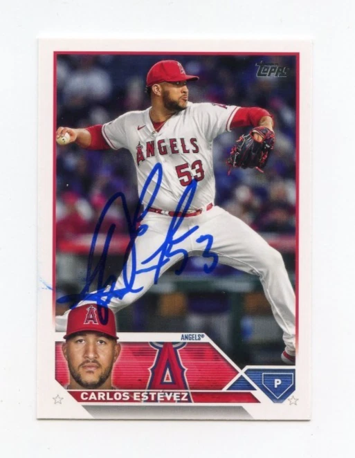 CARLOS ESTEVEZ SIGNED AUTOGRAPHED 2023 TOPPS BASEBALL CARD AUTO
