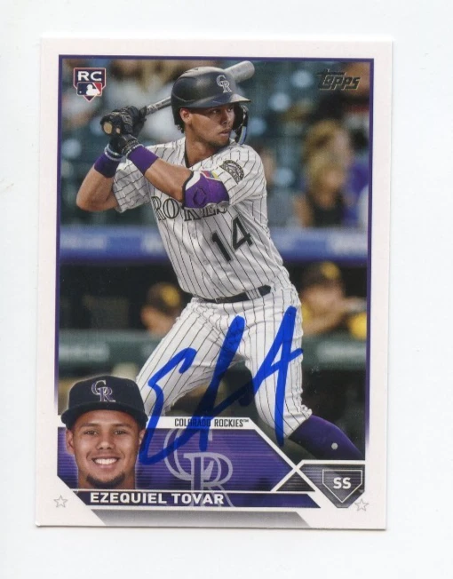 EZEQUIEL TOVAR SIGNED AUTOGRAPHED 2023 TOPPS BASEBALL CARD AUTO