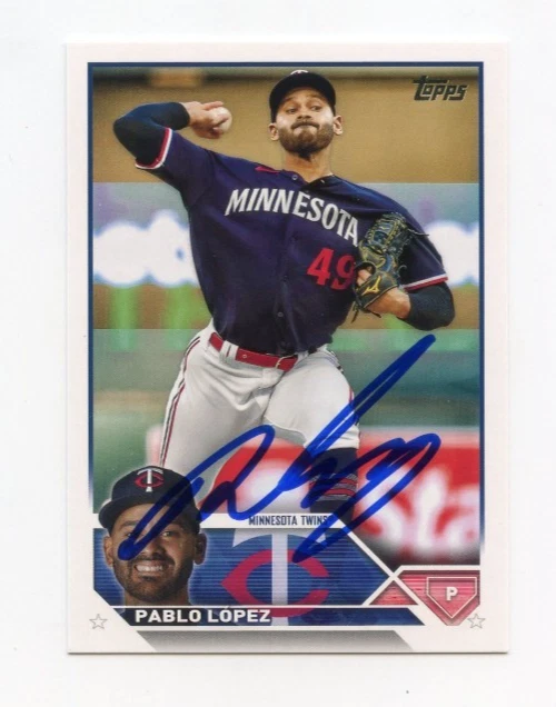 PABLO LOPEZ SIGNED AUTOGRAPHED 2023 TOPPS BASEBALL CARD AUTO
