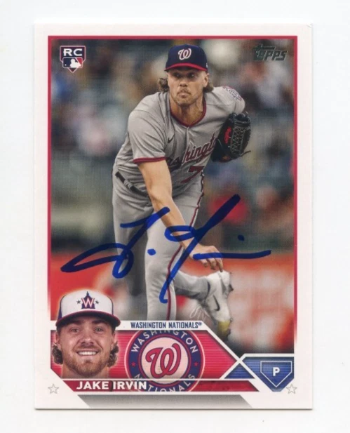 JAKE IRVIN SIGNED AUTOGRAPHED 2023 TOPPS BASEBALL CARD AUTO