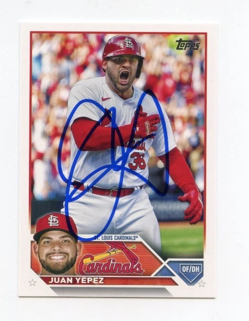 JUAN YEPEZ SIGNED AUTOGRAPHED 2023 TOPPS BASEBALL CARD AUTO