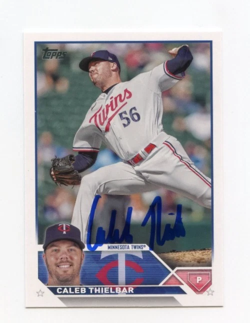 CALEB THIELBAR SIGNED AUTOGRAPHED 2023 TOPPS BASEBALL CARD AUTO