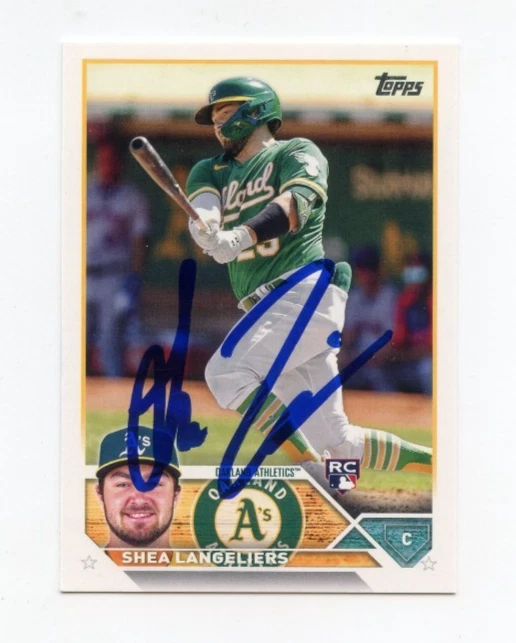 SHEA LANGELIERS SIGNED AUTOGRAPHED 2023 TOPPS BASEBALL CARD AUTO