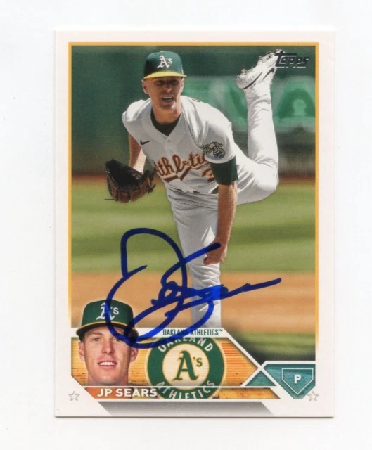 JP SEARS SIGNED AUTOGRAPHED 2023 TOPPS BASEBALL CARD AUTO