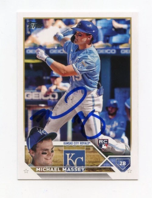 MICHAEL MASSEY SIGNED AUTOGRAPHED 2023 TOPPS BASEBALL CARD AUTO