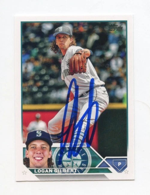 LOGAN GILBERT SIGNED AUTOGRAPHED 2023 TOPPS BASEBALL CARD AUTO