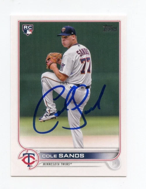 COLE SANDS SIGNED AUTOGRAPHED 2022 TOPPS BASEBALL CARD AUTO