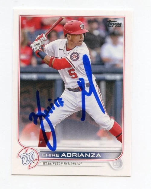 EHIRE ADRIANZA SIGNED AUTOGRAPHED 2022 TOPPS BASEBALL CARD AUTO