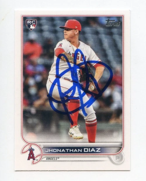 JHONATHAN DIAZ SIGNED AUTOGRAPHED 2022 TOPPS BASEBALL CARD AUTO
