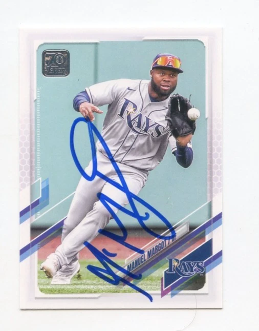 MANUEL MARGOT SIGNED AUTOGRAPHED 2021 TOPPS BASEBALL CARD AUTO