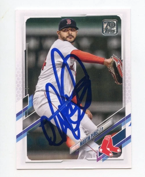 MARTIN PEREZ SIGNED AUTOGRAPHED 2021 TOPPS BASEBALL CARD AUTO