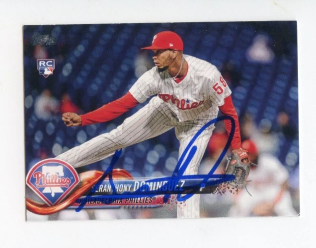 SERANTHONY DOMINGUEZ SIGNED AUTOGRAPHED 2018 TOPPS BASEBALL CARD AUTO