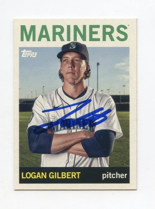 LOGAN GILBERT SIGNED AUTOGRAPHED 2025 TOPPS ARCHIVES BASEBALL CARD AUTO