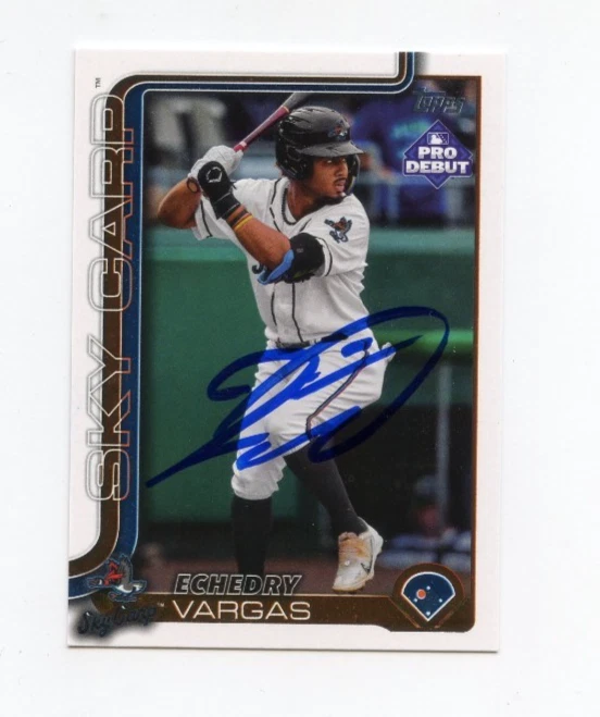 ECHEDRY VARGAS SIGNED AUTOGRAPHED 2025 TOPPS PRO DEBUT BASEBALL CARD AUTO