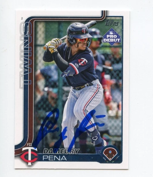 DAMEURY PENA SIGNED AUTOGRAPHED 2025 TOPPS PRO DEBUT BASEBALL CARD AUTO