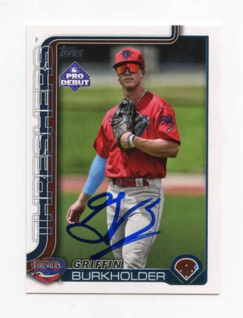 GRIFFIN BURKHOLDER SIGNED AUTOGRAPHED 2025 TOPPS PRO DEBUT BASEBALL CARD AUTO