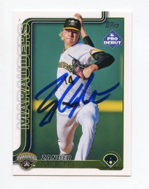 ZANDER MUETH SIGNED AUTOGRAPHED 2025 TOPPS PRO DEBUT BASEBALL CARD AUTO