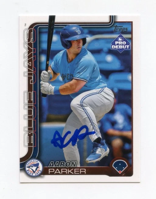 AARON PARKER SIGNED AUTOGRAPHED 2025 TOPPS PRO DEBUT BASEBALL CARD AUTO