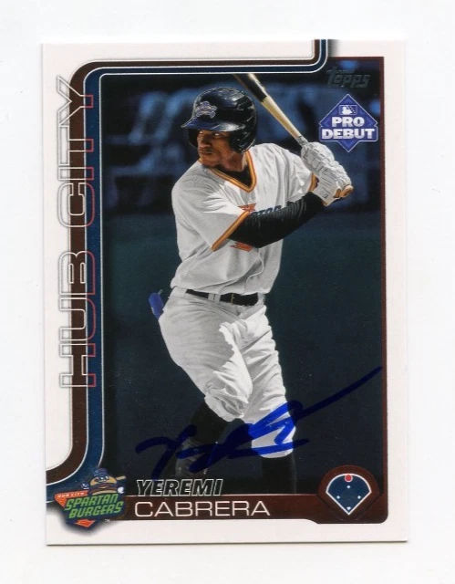 YEREMI CABRERA SIGNED AUTOGRAPHED 2025 TOPPS PRO DEBUT BASEBALL CARD AUTO