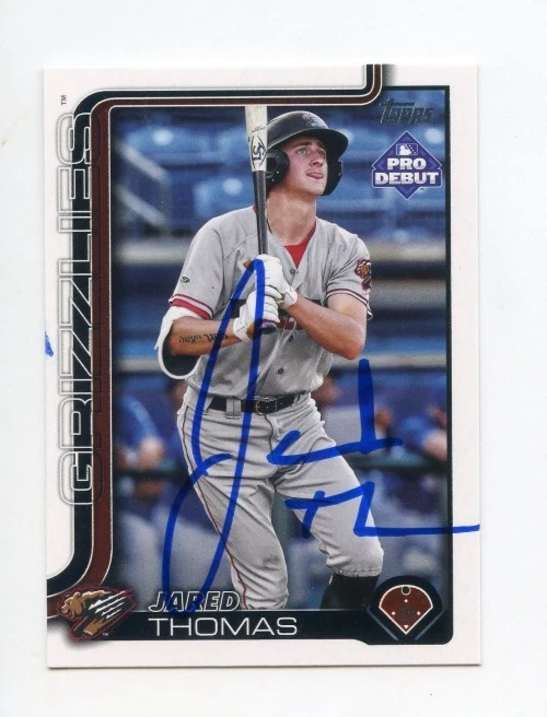 JARED THOMAS SIGNED AUTOGRAPHED 2025 TOPPS PRO DEBUT BASEBALL CARD AUTO