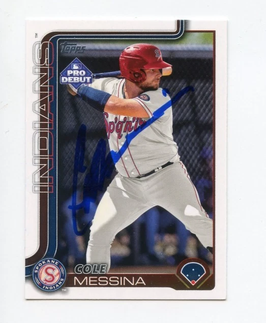 COLE MESSINA SIGNED AUTOGRAPHED 2025 TOPPS PRO DEBUT BASEBALL CARD AUTO