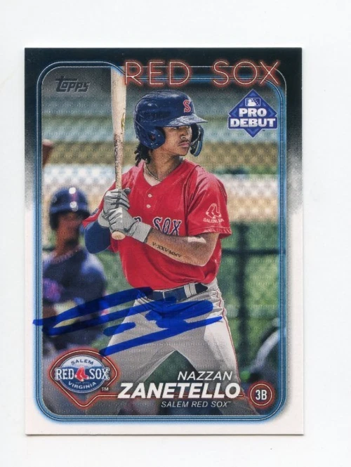 NAZZAN ZANETELLO SIGNED AUTOGRAPHED 2024 TOPPS PRO DEBUT BASEBALL CARD AUTO
