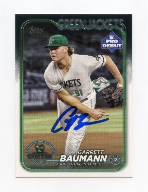 GARRETT BAUMANN SIGNED AUTOGRAPHED 2024 TOPPS PRO DEBUT BASEBALL CARD AUTO