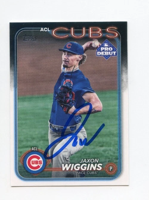 JAXON WIGGINS SIGNED AUTOGRAPHED 2024 TOPPS PRO DEBUT BASEBALL CARD AUTO