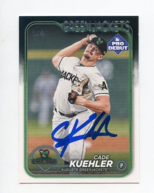 CADE KUEHLER SIGNED AUTOGRAPHED 2024 TOPPS PRO DEBUT BASEBALL CARD AUTO