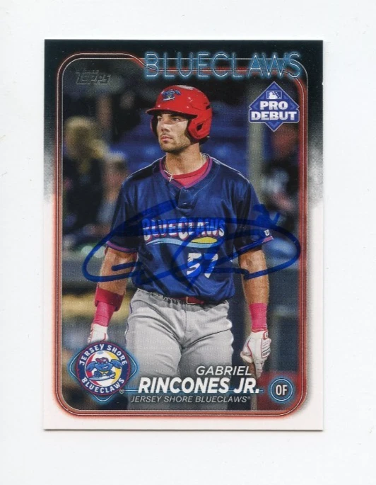 GABRIEL RINCONES JR SIGNED AUTOGRAPHED 2024 TOPPS PRO DEBUT BASEBALL CARD AUTO