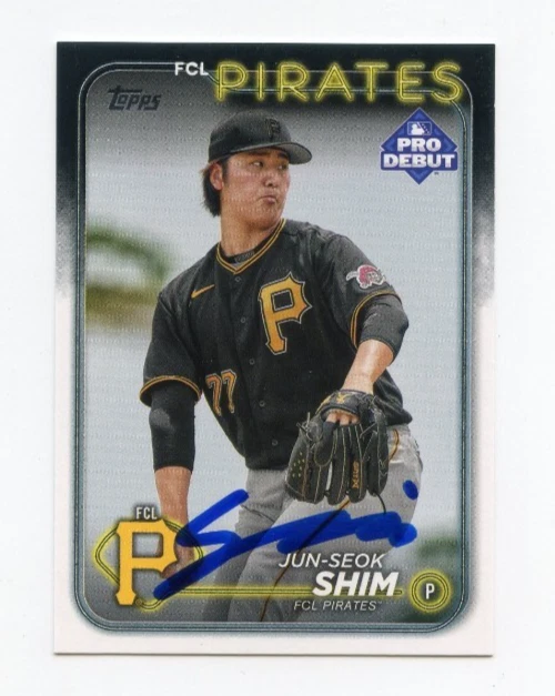 JUN-SEOK SHIM SIGNED AUTOGRAPHED 2024 TOPPS PRO DEBUT BASEBALL CARD AUTO