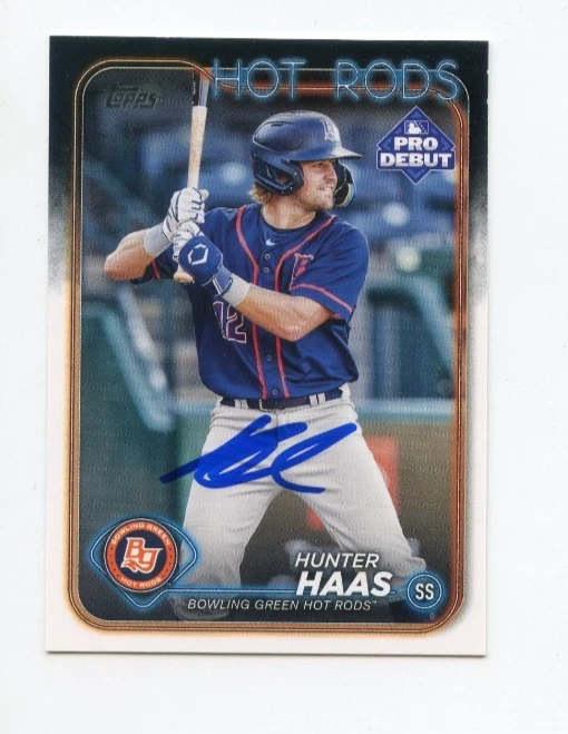 HUNTER HAAS SIGNED AUTOGRAPHED 2024 TOPPS PRO DEBUT BASEBALL CARD AUTO